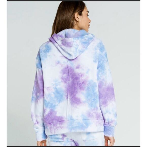 Free People Movement Tie Dye Work It Fleece Lined Drop Shoulder Hoodie -S - Picture 2 of 7